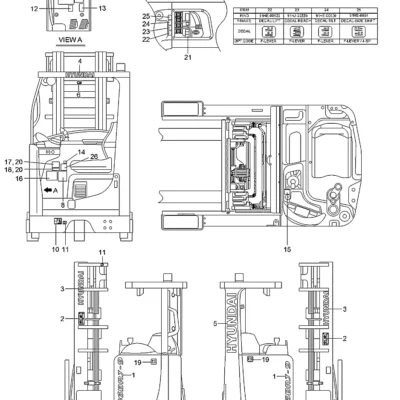 Adesivo-interr. para a máquina Hyundai