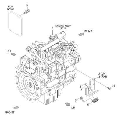 Acoplamento-mangueira simples para a máquina Hyundai