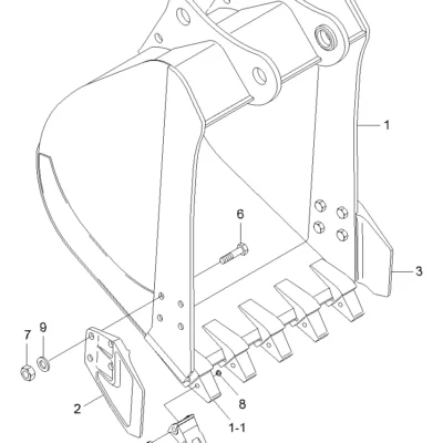 Adaptador-dente para a máquina Hyundai