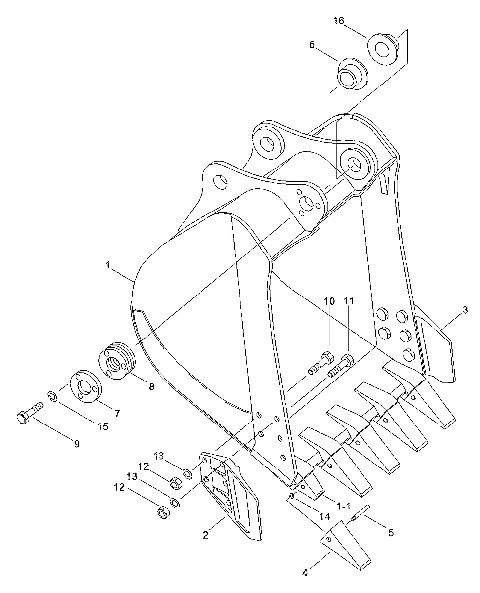 Adaptador-dente para a máquina Hyundai