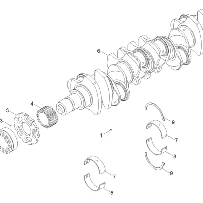 Adaptador-eixo de manivela para a máquina Hyundai