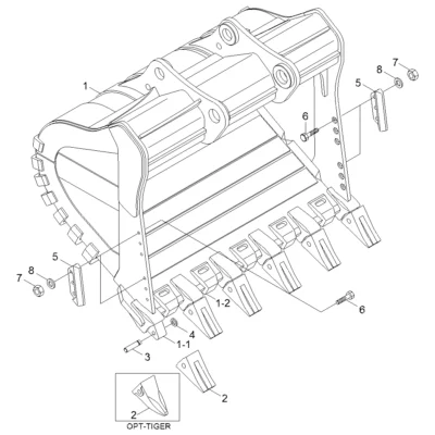 Adaptador-dente para a máquina Hyundai