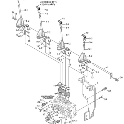 Alavanca de controle para a máquina Hyundai