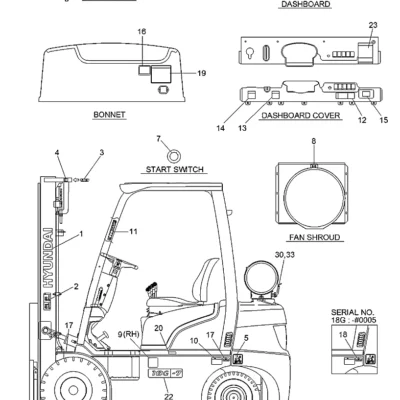 Adesivo,15g-7 para a máquina Hyundai