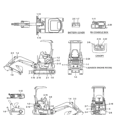 Adesivo-cuidado/quadro para a máquina Hyundai