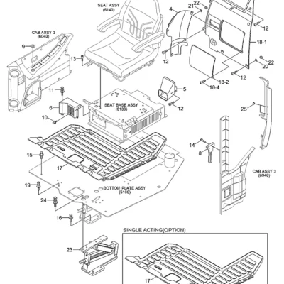 Acabamento traseiro-assembly para a máquina Hyundai