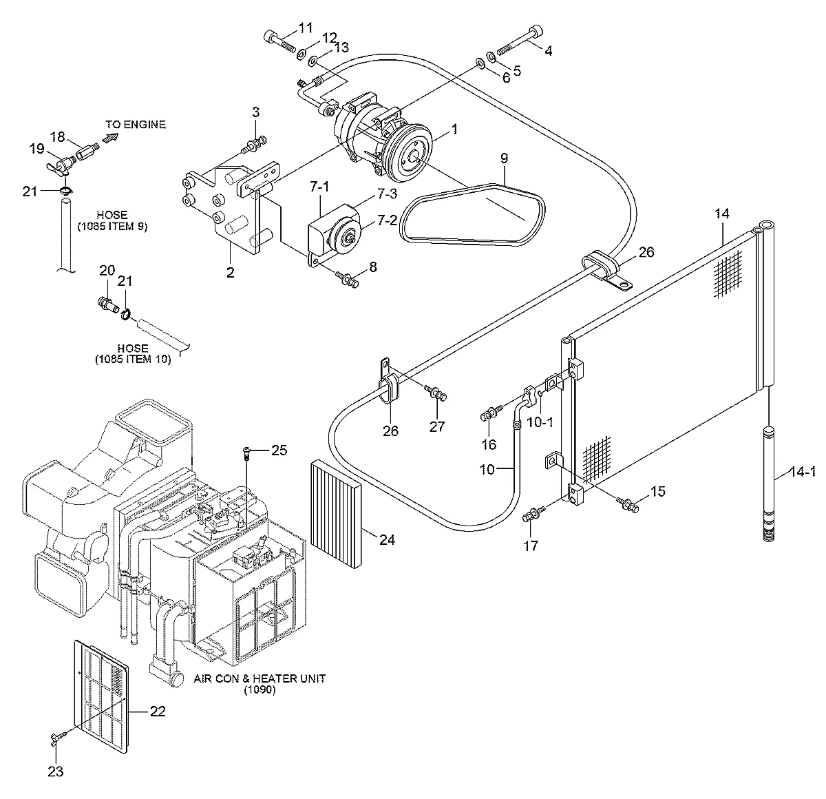 Adaptador-t para a máquina Hyundai