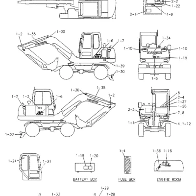Adesivo-instrução para a máquina Hyundai
