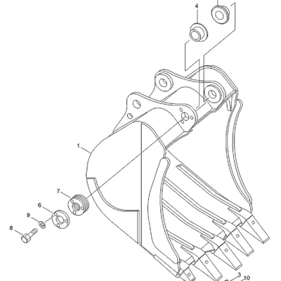 Adaptador-dente para a máquina Hyundai