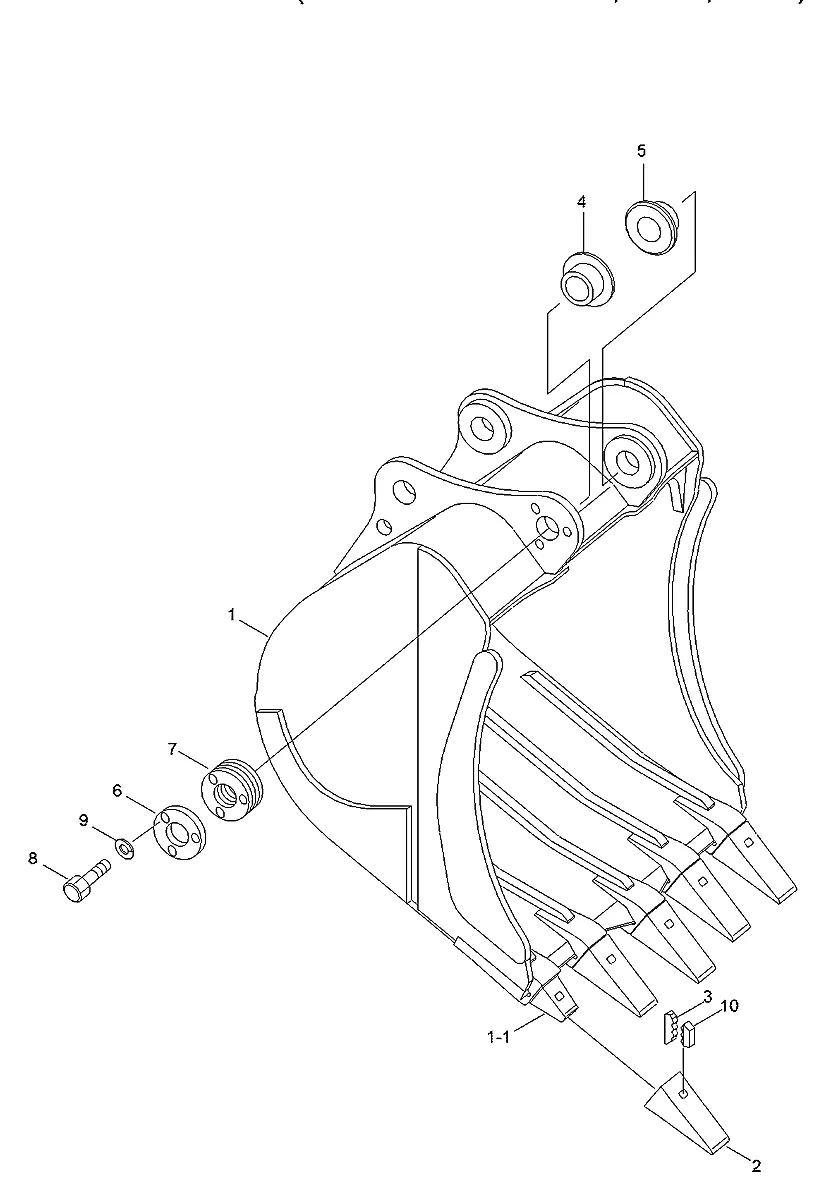 Adaptador-dente para a máquina Hyundai