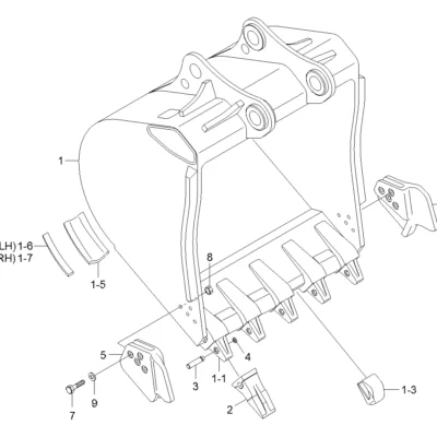 Adaptador-dente para a máquina Hyundai