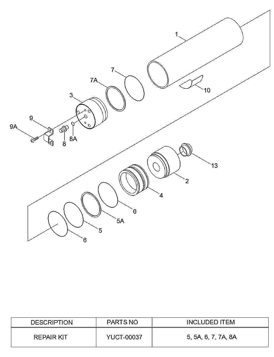 Acumulador-3l para a máquina Hyundai