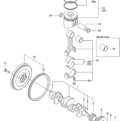 Aço assy-crankpin para a máquina Hyundai