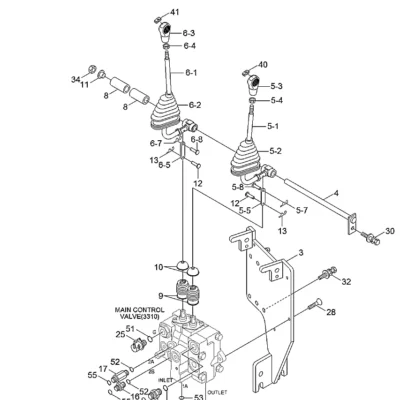Alavanca de controle para a máquina Hyundai
