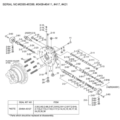 (2-1,2-2,2-10,2-11) para a máquina Hyundai