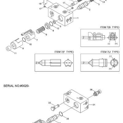 1 válvula solenóide para a máquina Hyundai