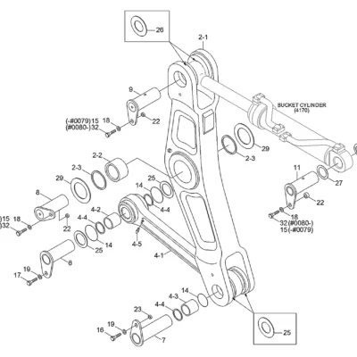 Alavanca de sino-esquerda para a máquina Hyundai