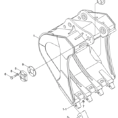 Adaptador-dente para a máquina Hyundai