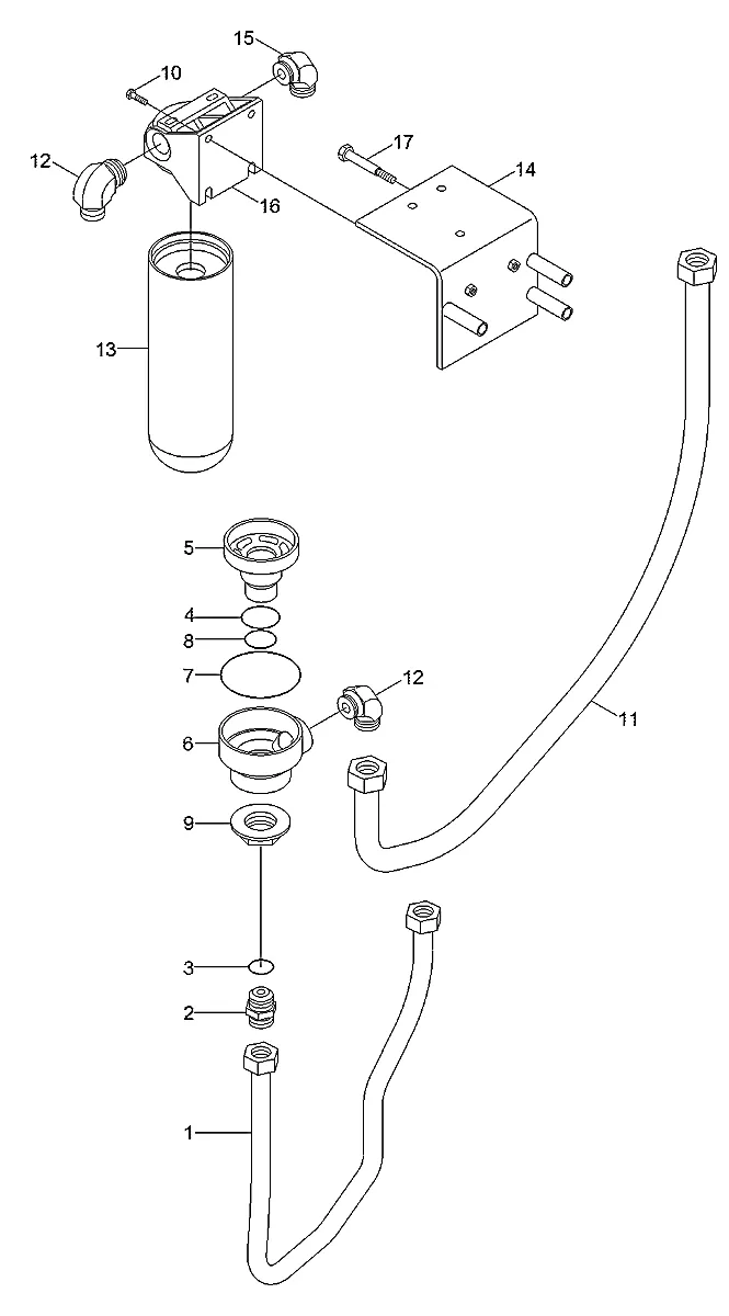 Adaptador-cabeça do filtro para a máquina Hyundai