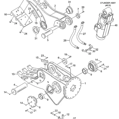Adaptador-mangueira h/l para a máquina Hyundai