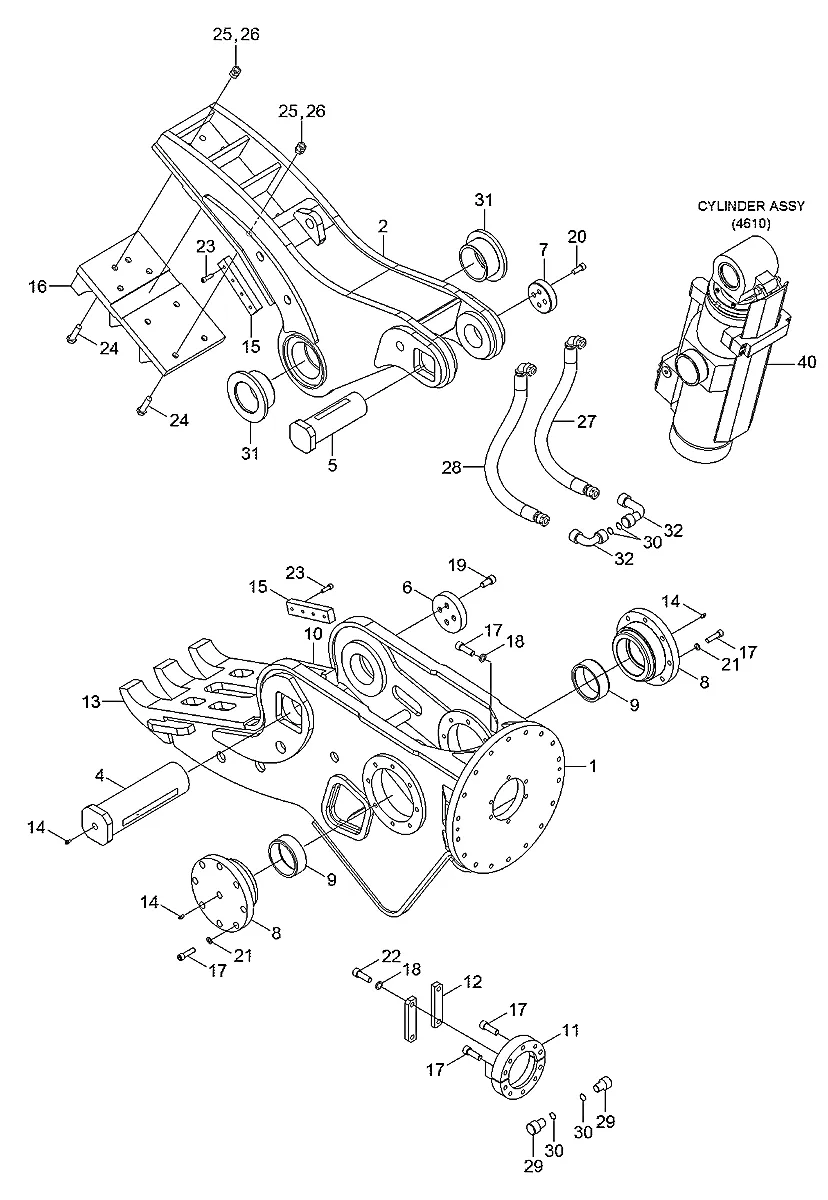 Adaptador-mangueira h/l para a máquina Hyundai