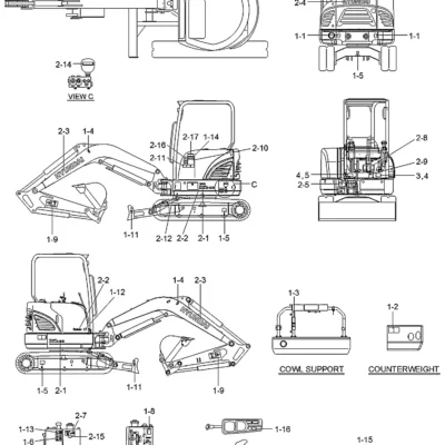 Adesivo-ideograma e/controle para a máquina Hyundai