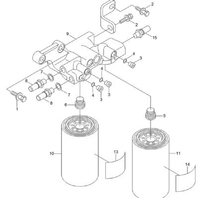 Adaptador-cabeça do filtro para a máquina Hyundai