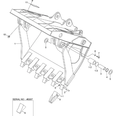 Adaptador-dente para a máquina Hyundai