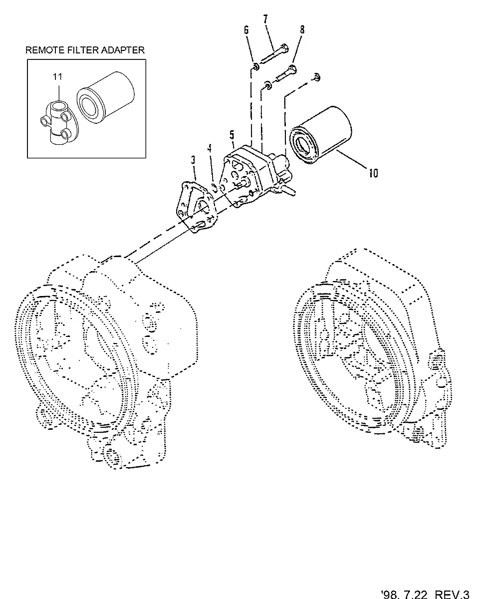 Adaptador-filtro para a máquina Hyundai