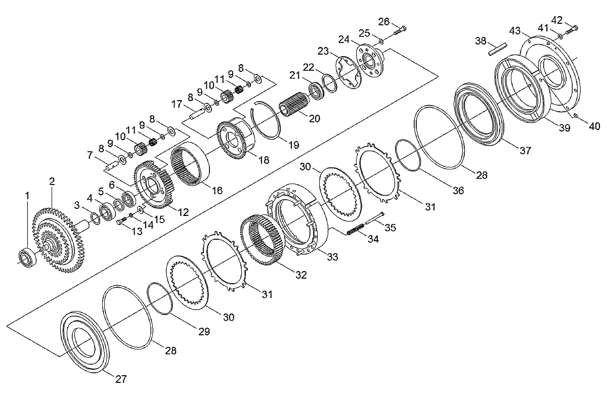 2º conjunto de eixo para a máquina Hyundai